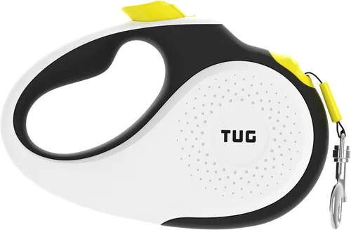 Miniatura 9 de TUG - Correa retráctil 360º para perros, libre de enredos, mango antideslizante, nailon resistente de 16 pies, freno de una sola mano, pausa