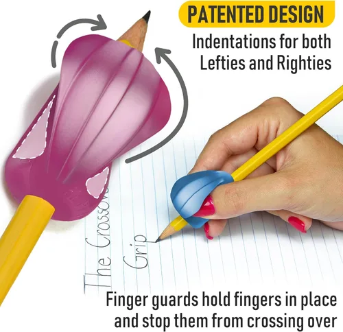 Miniatura 4 de The Pencil Grip Agarres para Lápices, El Agarre Cruzado, Ayuda de Escritura Ergonómica Metálica Para Diestros y Zurdos, Agarres de Lápices Metálico.