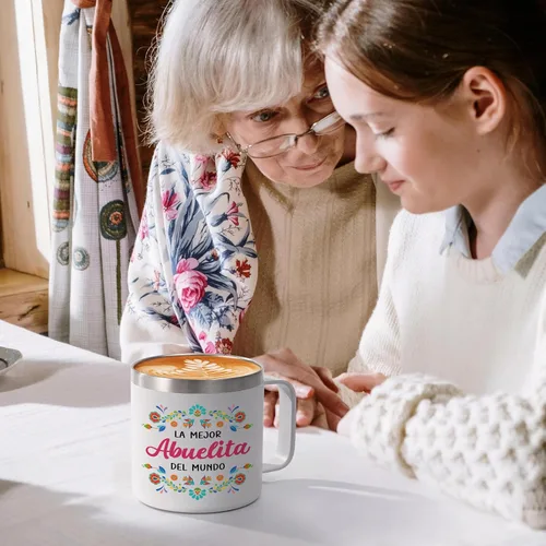 Miniatura 4 de Qtencas Regalos de Abuela, regalos para abuela, La Mejor Abuelita Del Mundo Taza de café aislada de 14 onzas, regalo de Abuelita en español