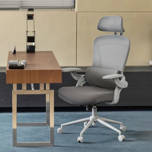 Miniatura 2 de Nouhaus Ergo Fit - Silla de oficina ergonómica de malla, respaldo alto, soporte lumbar ajustable, reposacabezas y reposabrazos abatibles ajustables