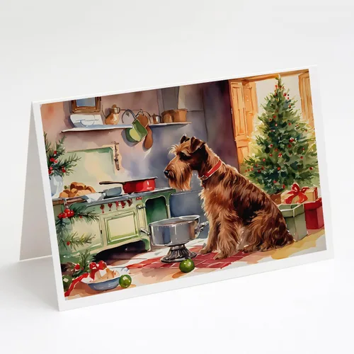 Miniatura 180 de Caroline's Treasures DAC3884GCA7P Paquete de 8 tarjetas en blanco de Navidad con galletas de husky siberiano Tarjetas de felicitación con sobres