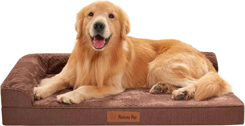Miniatura 9 de Rainmr Camas ortopédicas para perros grandes, camas de espuma viscoelástica para perros de tamaño grande, funda extraíble lavable, parte inferior