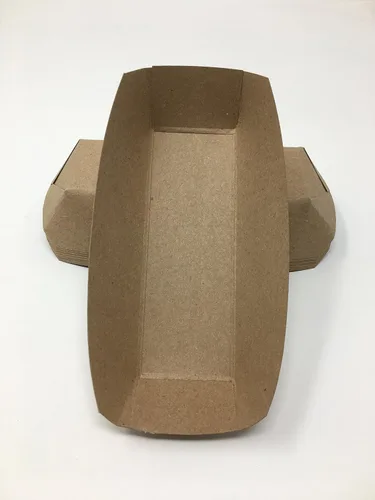 Mr Miracle Bandeja de papel para perros calientes de 7 pulgadas en papel kraft. Paquete de 25. Desechable, reciclable y totalmente biodegradable.
