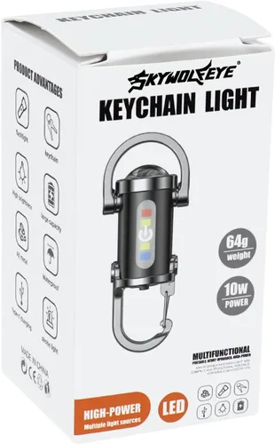 Miniatura 5 de Paquete de 2 Linternas Recargables para Llavero, Mini Linterna para Llavero EDC con 6 Modos de Luz Impermeable, Luz de Bolsillo Compacta COB