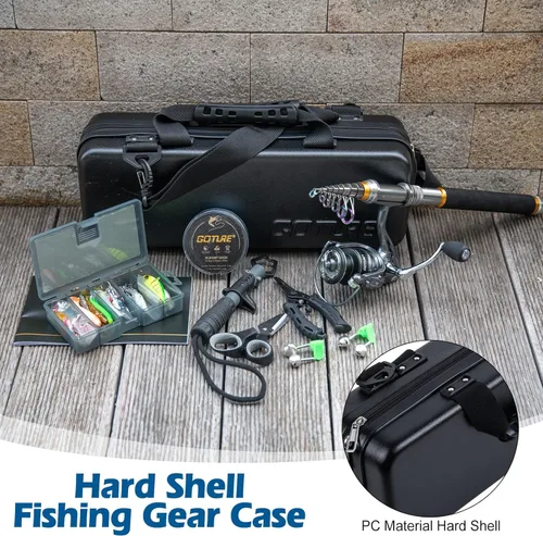 Miniatura 2 de Goture Fishing Rod and Reel Combos-Telescopic Fishing Pole Spinning Reel Lures Set with PC Hard Shell Suitcase, Telescopic Rod Reel Combo Kit for C