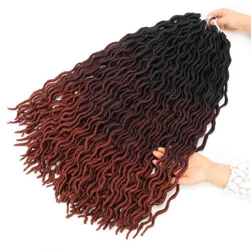 Miniatura 20 de Eliza Rastas gitanas onduladas de 18 pulgadas, cabello de ganchillo suave, 6 paquetes de trenzas sintéticas de diosa, raíces africanas, extensiones
