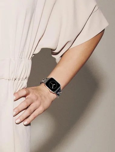 Miniatura 5 de Anne Klein Pulsera de cadena de moda para Apple Watch, segura, ajustable, correa de repuesto para Apple Watch, se adapta a la mayoría de muñecas