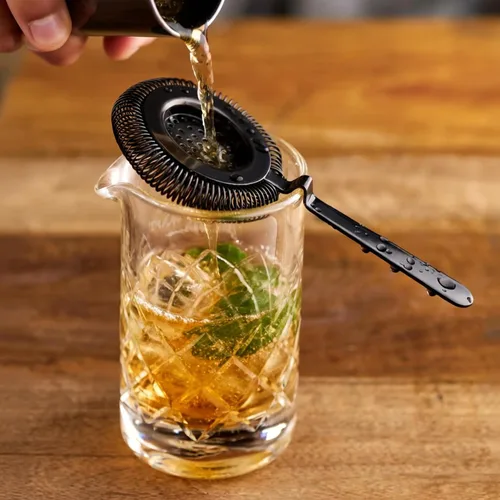 Miniatura 5 de Homestia Colador de cóctel, colador clásico Hawthorne de acero inoxidable con mango largo, colador de bebidas para bartenders profesionales, resorte