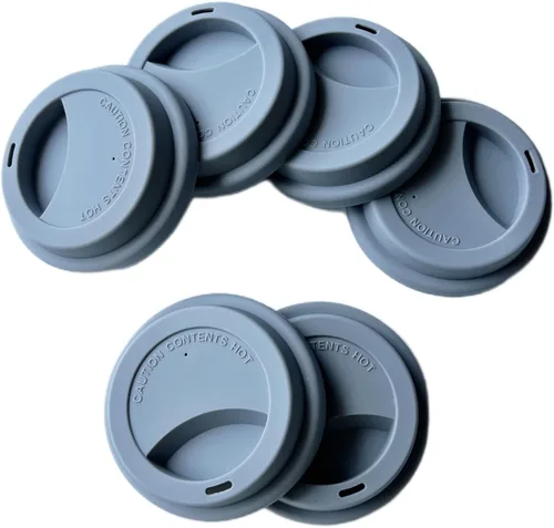 Miniatura 18 de Fundas de silicona para tazas, tapas de silicona reutilizables para tazas, tazas y tazas flexibles, tapas de tazas calientes para café, color negro