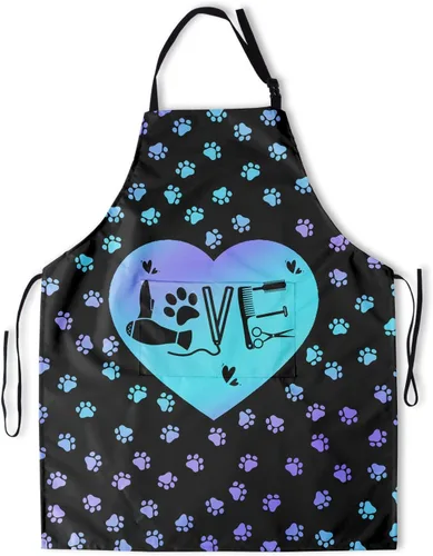 Miniatura 26 de Giwawa Delantal unisex para adultos, impermeable, resistente a las manchas, delantal de cocina con 2 bolsillos para BBQ, parrilla y pintura