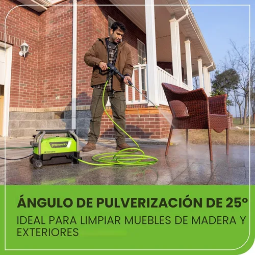 Miniatura 5 de Greenworks 2100 PSI (certificado SGS) 1.2 GPM 13Amp Lavadora eléctrica compacta a presión con mango telescópico para autos, calzadas, patios