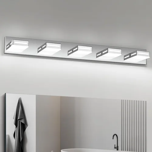 Miniatura 22 de Lámparas LED modernas para baño, 3 luces de 24 pulgadas, regulables, 5CCT, ajustables, color negro mate, para accesorios de iluminación de baño