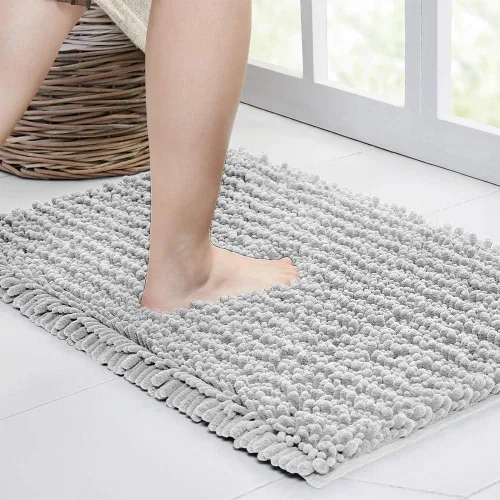 Miniatura 165 de Walensee Alfombra de baño antideslizante (24x17 pulgadas, rosa polvoriento) absorbente de agua, súper suave, lanuda de felpilla, lavable a máquina