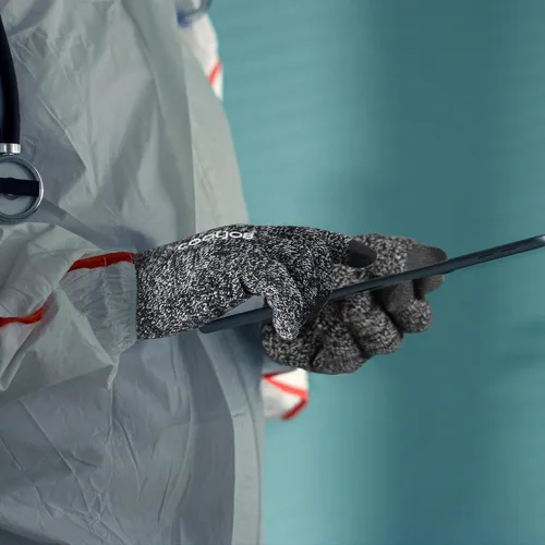 Miniatura 7 de COOLJOB Guantes de invierno de punto polar cálido para hombres y mujeres, dedos de pantalla táctil, agarre de silicona antideslizante y puño elástico
