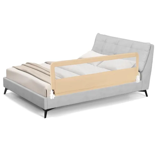 Miniatura 14 de BABY JOY Rieles de cama para niños pequeños, 59 pulgadas, extra largo, protector de cama abatible con correa de seguridad, barandilla plegable