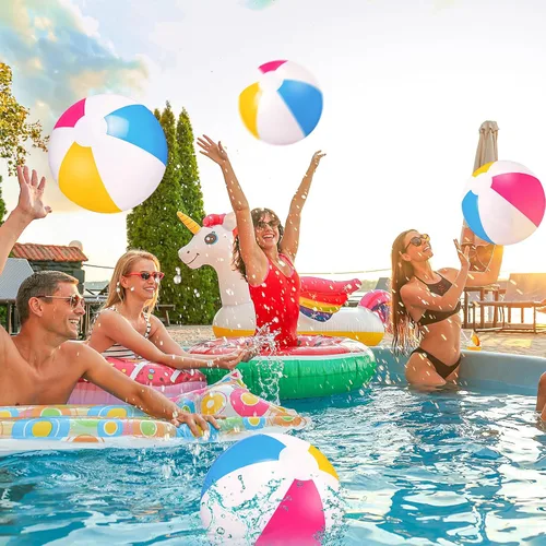 Miniatura 6 de Talltalk Paquete de 80 bolas de playa inflables de 12 pulgadas a granel para niños, pelota de piscina de verano, recuerdos de fiesta en la playa