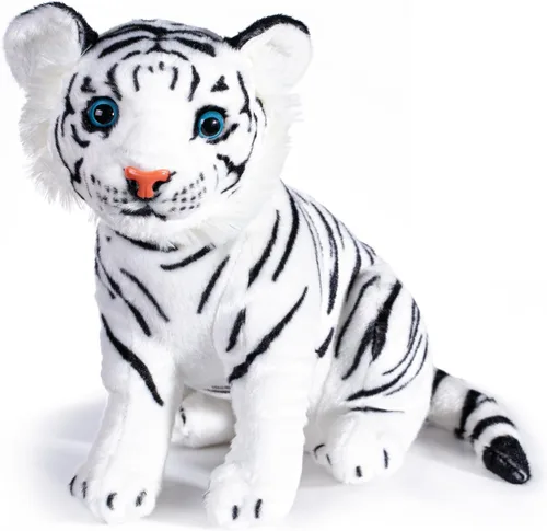 Miniatura 8 de Berry President Juguetes de peluche de tigre, juguetes de peluche de tigre sentado, peluche realista para niños y niñas (amarillo, 9.4 pulgadas)