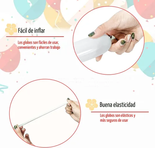 Miniatura 4 de 100 piezas 260 globos blancos largos para guirnalda de globos, globos de látex delgados para modelar animales, globos de torsión para decoraciones