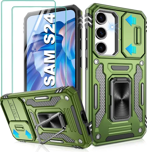 Miniatura 205 de Gritup para Samsung Galaxy S22 Funda con protectores de pantalla HD de 2 paquetes y cubierta deslizante para la cámara, protección contra caídas