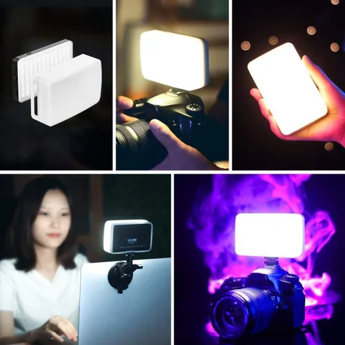 Miniatura 5 de VIJIM VL120 Luz LED para vídeo en la cámara, Mini lámpara de iluminación de fotografía recargable 120 LED de relleno 3200K-6500K Bi-Color regulable