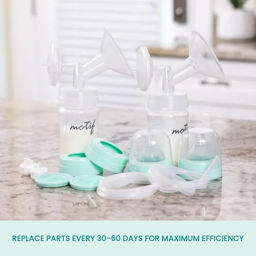 Miniatura 3 de Motif Medical Luna - Piezas de repuesto para extractor de leche doble, piezas de extractor de leche con botellas, pezones, tubos, válvulas