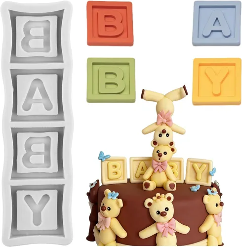 Miniatura 11 de Moldes de silicona para cumpleaños con letras del alfabeto para fondant, moldes de chocolate para fiesta de cumpleaños, decoración de pasteles