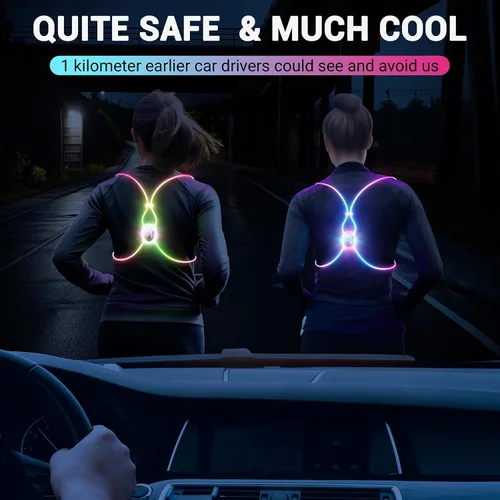 Miniatura 4 de Running Lights For Runners, Reflective Running Vest, Reflective Running Gear Walking Vest For Women, Night Running Gear, Light Up Running Vest