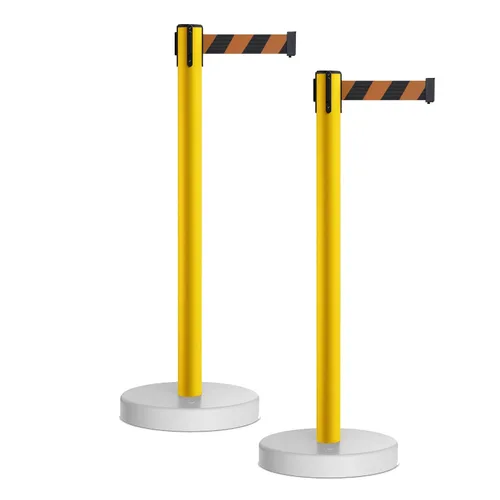 Miniatura 61 de Crowd Control Warehouse - CCW Juego de 2 puntales retráctiles de barrera de cinturón, base rellenable de agua MSH630-11 cinturón de pie, cinturón