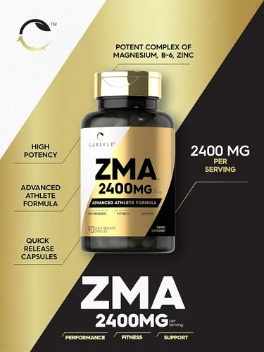 Miniatura 3 de Carlyle ZMA Suplemento para hombres y mujeres 90 cápsulas Zinc, magnesio y vitamina B6 Sin OMG y sin gluten