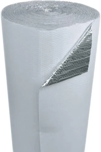 Miniatura 4 de US Energy Products Barrera térmica de aislamiento de papel de aluminio reflectante de burbujas dobles blancas, R8 (1 m x 15 m)