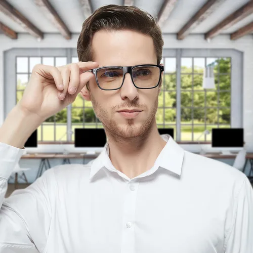 Miniatura 7 de Kerecsen Paquete de 5 lentes de lectura de gran tamaño, bloqueo de luz azul, lectores cuadrados de marco grande para hombres y mujeres
