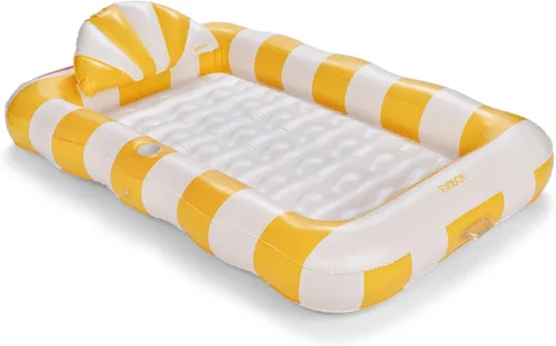 Miniatura 9 de FUNBOY Tanning Pool Lounger Float, XL 72'' x 48'' Pool Float with Custom Pillow and Large Cup Holder, Perfect for Pool or Backyard. Azul