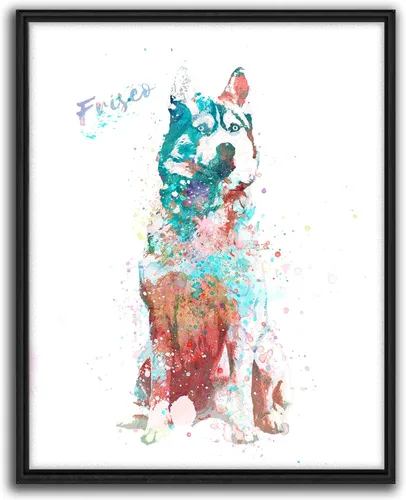 Miniatura 8 de Personal-Prints Regalo de arte personalizado para pared de perro, impresión artística moderna personalizada única de estilo acuarela La raza