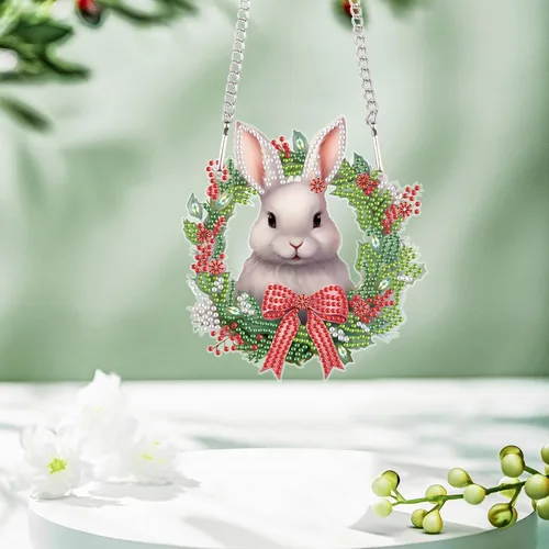 Miniatura 14 de Tontut Decoraciones colgantes Kits de pintura de diamantes, colgante de ventana DIY mariposa flor pintura de diamante, forma especial diamantes arte