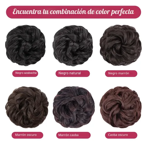 Miniatura 7 de MORICA - Extensión de cabello sintético en forma de moño ondulado, recogido y alborotado con liga para mujeres, 1 unidad (1-6#, castaño oscuro)