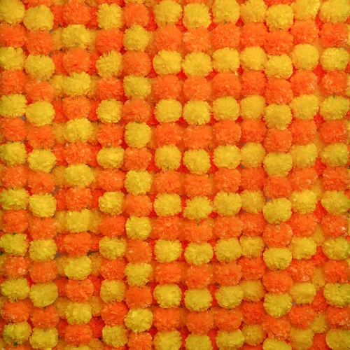 Miniatura 9 de 5 guirnaldas de caléndula para decoración, flores artificiales de caléndula de 5 pies, decoraciones Diwali para el hogar, cabezas de caléndula