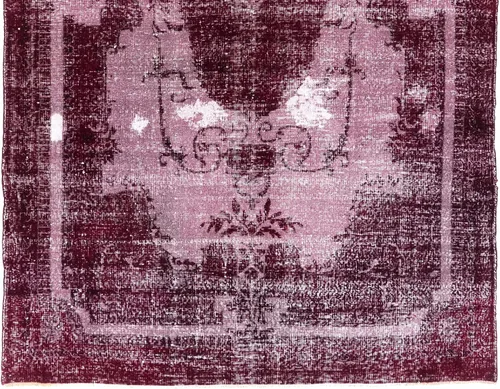 Miniatura 5 de 6.9x10.7 Ft Handmade Medallion Design Vintage Turkish Area Rug Over-Dyed in Red, Ideal 4 Modern Interiors. A321