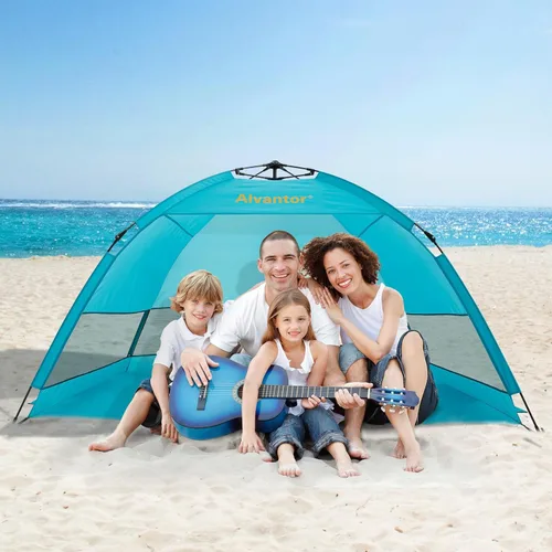 Miniatura 8 de Alvantor® Beach Tent Beach Umbrella Outdoor Sun Shelter Cabana Automatic Instant Pop-Up UPF 50+ Portable Beach Shade Camping Fishing Hiking Canopy