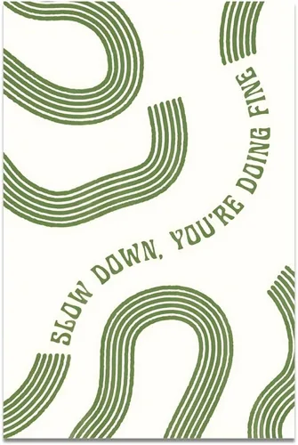 Miniatura 13 de Arte de pared "Slow Down You’re Doing Fine" Retro Minimalista Motivacional Cita Musical Póster Inspirador Letras de Canciones de Media Siglo en Tela