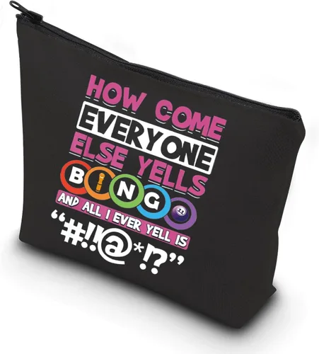 WCGXKO Bolso divertido del regalo del jugador del bingo del amante del juego de la bolsa de la cremallera del, CÓMO LLEG, Cremallera