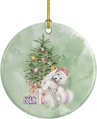 Miniatura 48 de Caroline's Treasures Bulldog, Bulldog inglés #2 y árbol de cerámica adorno colgante para árbol de Navidad, decoración colgante para el hogar