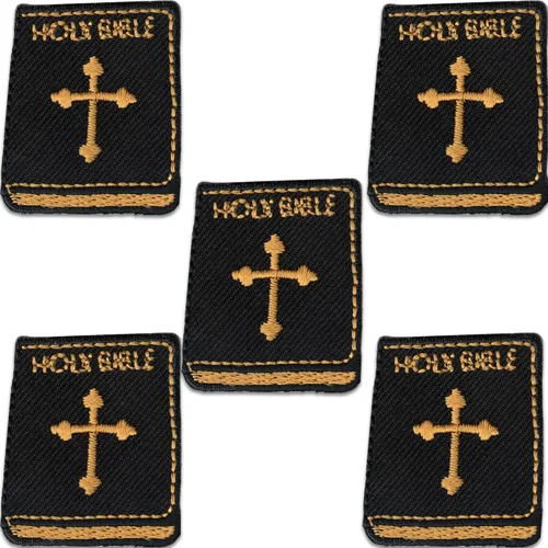 Miniatura 7 de Laughing Lizards Parches de comunión (paquete de 5) Parche religioso bordado para planchar, adornos para ropa, chaquetas, mochilas y decoraciones