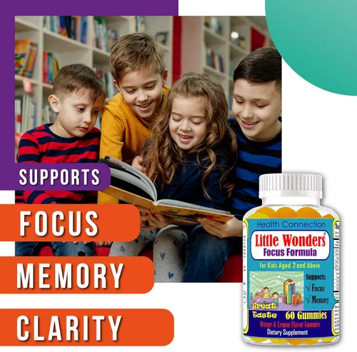 Miniatura 2 de Little Wonders Kids Omega 3 DHA Gomas, vitaminas infantiles para la salud cerebral, gomitas de enfoque para niños y adolescentes, suplemento