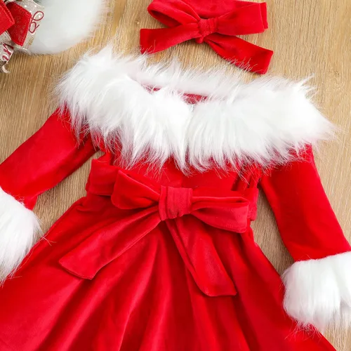 Miniatura 12 de FYBITBO Vestido de Navidad para bebé niña, terciopelo verde, manga larga, tutú, mameluco, vestido de fiesta, traje de Navidad