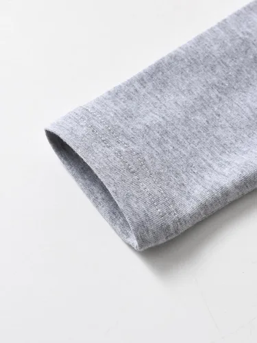 Miniatura 74 de Conjunto de 3 piezas de ropa de bebé recién nacido con estampado de manga larga + pantalones + sombrero