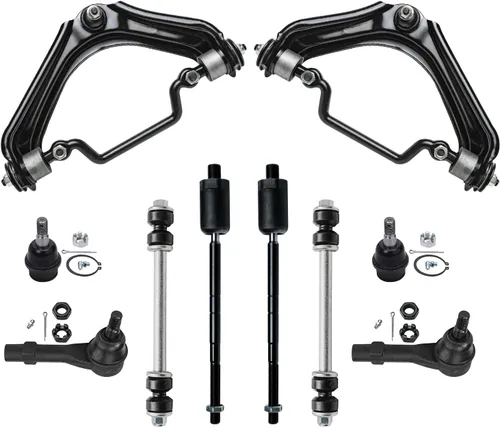 Miniatura 124 de Detroit Axle - Kit de suspensión frontal de 10 piezas para Jeep 2002-2004 Liberty, 2 brazos de control superiores con rótula 2 rótulas inferiores, 4