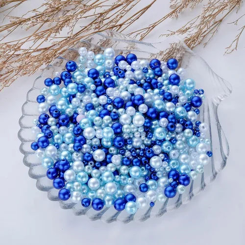 Miniatura 6 de Cuentas de perlas de tamaño mixto de 3/4/6/0.315 in con agujeros para hacer joyas, pulseras, collares, aretes y relleno de jarrón, kits