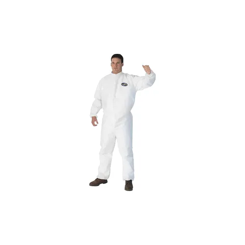 Miniatura 4 de KleenGuard 46114 A30 - Overol elástico con capucha en la espalda y puños con capucha, blanco, XL (caja de 25)