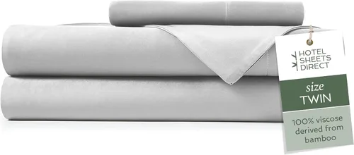 Miniatura 13 de Hotel Sheets Direct Juego de Sábanas de Cama de 4 Piezas, Tamaño California King, 100% Viscosa Derivada de Bambú, Juego de Sábanas con 2 Fundas