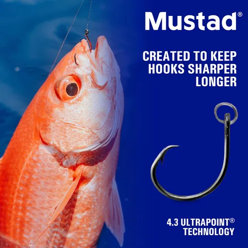 Miniatura 2 de Mustad Círculo de demonio con anillos 4 veces fuerte, diseñado para funcionar perfectamente con gancho Kirbed, níquel negro